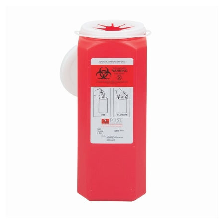 Leaktight - Sharps Container 0.5 Gallon Red Base / White Lid Vertical Entry Snap On Lid - SL200