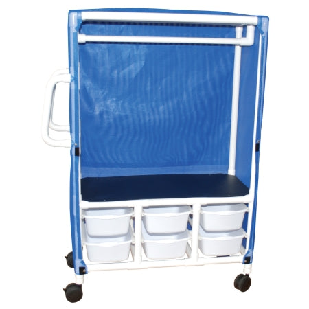 Mjm International - Linen / Specialty Cart with Cover 1 Shelf PVC 4 Inch Twin Casters - 345-1C-6T