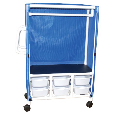 MJM International - Linen / Specialty Cart with Cover 1 Shelf PVC 4 Inch Twin Casters - 345-1C-6T