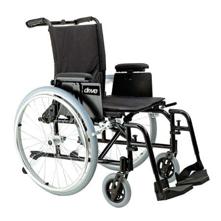 drive Cougar - Lightweight Wheelchair Dual Axle Desk Length Arm Swing-Away Footrest Black Upholstery 16 Inch Seat Width Adult 250 lbs. Weight Capacity - AK516ADA-ASF