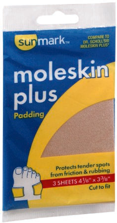 McKesson sunmark Moleskin Adhesive 4-1/8 X 3-3/8 Inch Moleskin NonSterile - 1093904433