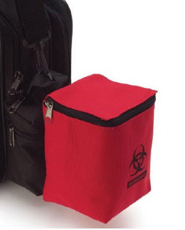 Hopkins Medical Products Transport Pouch Red / Black Biohazard Vinyl-Coated 600 D Poly Fabric 4-3/4 W X 6-1/4 H X 4-3/4 D - 530347