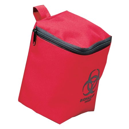 Hopkins Medical Products - Transport Pouch Red / Black Biohazard Vinyl-Coated 600 D Poly Fabric 4-3/4 W X 6-1/4 H X 4-3/4 D - 530347