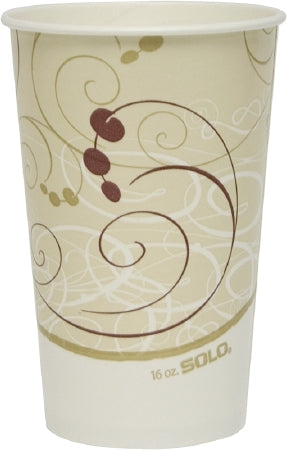 Solo Cup Solo Drinking Cup 16 oz. Symphony Print Wax Coated Paper Disposable - RP16P-J8000