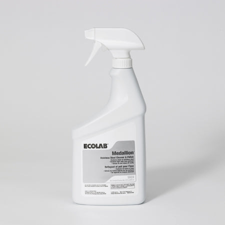 Ecolab Medallion Stainless Steel Cleaner Oil Based Liquid 32 oz. Bottle Alcohol Scent - 6118424