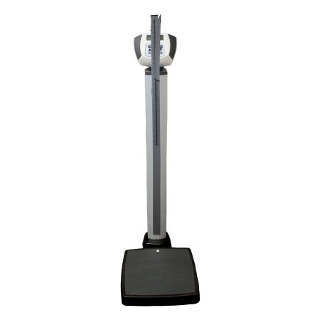Health O Meter - Column Scale with Height Rod Digital LCD Display 600 lbs. / 272 kg Capacity Gray AC Adapter / Battery Operated - 599KLHR