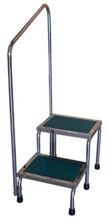 Newmatic Medical - Step Stool with Handrail MRI 2 Steps Steel Frame 8-1/2 / 8 Inch Step Height - 11553
