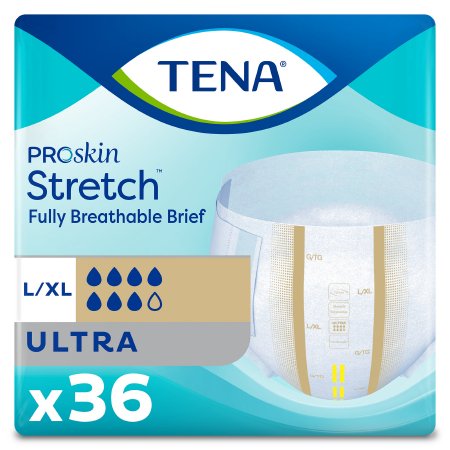 TENA ProSkin Stretch Ultra - Unisex Adult Incontinence Brief Large / X-Large Disposable Heavy Absorbency - 67803