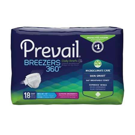 First Quality Prevail Breezers 360° Adult Incontinent Brief Tab Closure Size 2 Disposable Heavy Absorbency - PVBNG-013