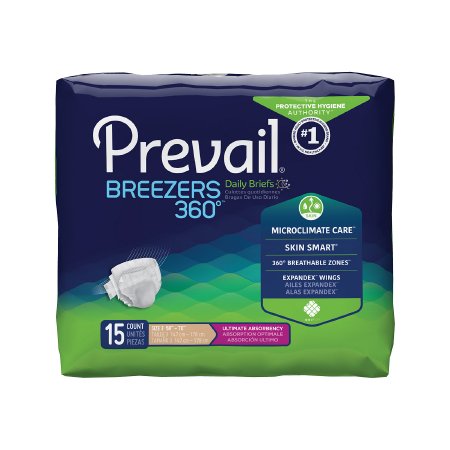 First Quality Prevail Breezers 360° Adult Incontinent Brief Tab Closure Size 3 Disposable Heavy Absorbency - PVBNG-014
