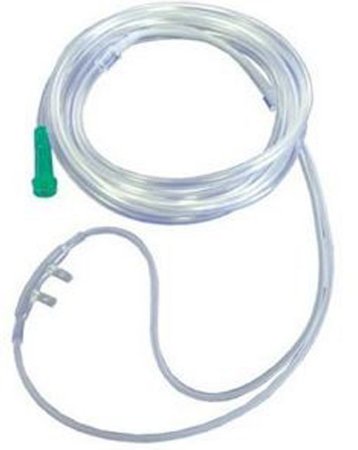 Salter Labs Salter-Style TLCannula Nasal Cannula with Ear Cushions Low Flow Adult Curved Prong / Non-flared Tip - 1600TLC-1-25