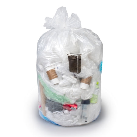 Colonial Bag - Trash Bag 45 gal. Clear HDPE 22 Mic. 40 X 48 Inch X-Seal Bottom Flat Pack - CHD48STC