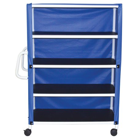MJM International - Linen Cart with Cover 4 Shelves 175 lbs. per Shelf Weight Capacity PVC 4 Inch Twin Casters - 350-24-4C