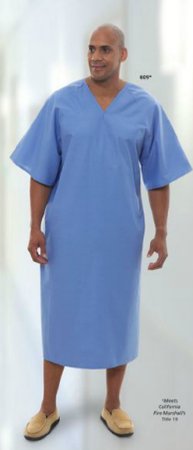 Fashion Seal Uniforms - Patient Exam Gown One Size Fits Most Ceil Blue Reusable - 609-NS