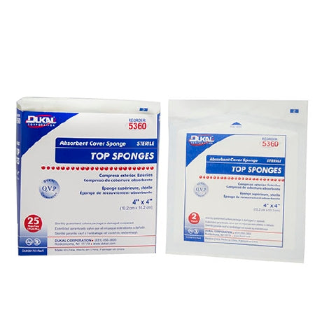 Dukal Dukal NonWoven Sponge Polyester / Rayon / Cellulose 1-Ply 4 X 4 Inch Square Sterile - 5360