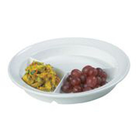 Patterson Medical Supply Partitioned Dish Blue Reusable Melamine 8-1/4 Inch Diameter - 56664405