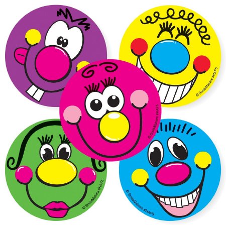 Smilemakers  100 Per Unit Goofy Faces Sticker 2.5 Inch - HAF5B