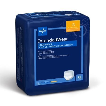 Protection Plus Overnight - Unisex Adult Absorbent Underwear Pull On with Tear Away Seams X-Large Disposable Heavy Absorbency - Medline - MSC53600