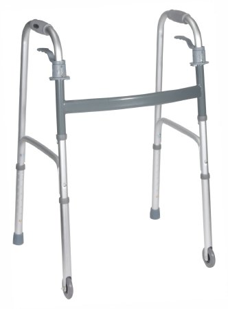 Drive Medical drive Deluxe Dual Release Folding Walker Aluminum Frame 350 lbs. Weight Capacity 32 to 39 Inch Height - 10224-4