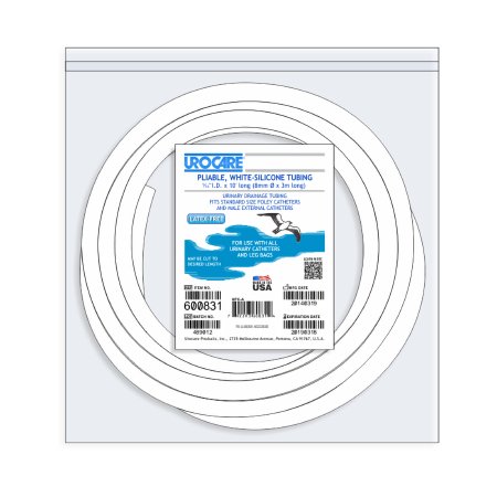 Uro-Con - Male External Catheter Tubing White, Silicone, NonSterile, 0.31 Inch I.D. X 10 ft Long - 600831