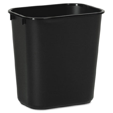 Lagasse Unisan Trash Can 14 Quart Rectangular Black Plastic Open Top - BWK14QTWBBLA