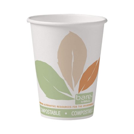 Bare Eco-Forward - Drinking Cup 12 oz. Leaf Print Paper Disposable - 412PLN-J7234
