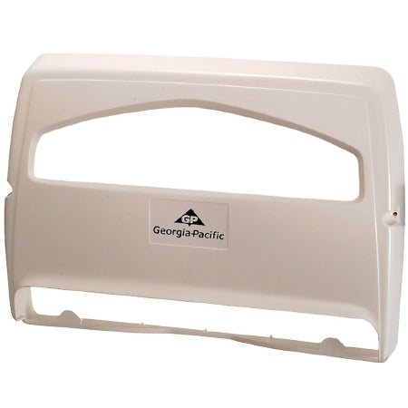 Georgia Pacific Safe-T-Gard Toilet Seat Cover Dispenser White Plastic Manual Pull Wall Mount - 57710