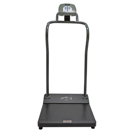 Health O Meter - Floor Scale with Handrail TFT Digital Display 1000 lbs. / 454 kg Capacity Black / Gray AC Adapter / Battery Operated - 3001KL-AM