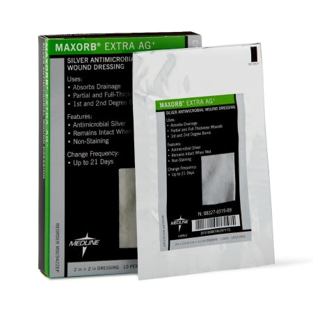 Maxorb Extra Ag+ - Silver Alginate Dressing 2 X 2 Inch Square Sterile - Medline - MSC9422EP