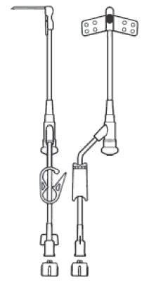 AliMed - Huber Infusion Set Alimed 19 Gauge 1 Inch 9 Inch Tubing Y-Injection Site - 50-1932