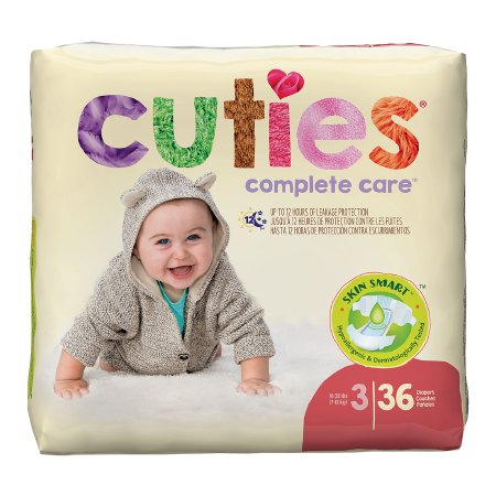 Cuties - Unisex Baby Diaper Size 3 Disposable Heavy Absorbency - CR3001