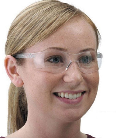 Market Lab Inc Safety Glasses Wraparound Clear Tint Clear Frame Over Ear One Size Fits Most - 5206-CL