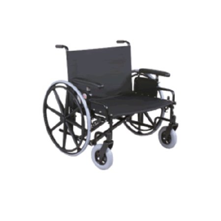 Regency XL 2000 Heavy Duty - Bariatric Reclining Wheelchair Dual Axle Desk Length Arm Swing-Away Elevating Legrest Black Upholstery 22 Inch Seat Width Adult 700 lbs. Weight Capacity - 67222230R