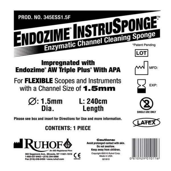 Ruhof Corp. Enzymatic Sponge Endozime Instrusponge 1.5 Mm 100/Ca - 345ESS1.5F