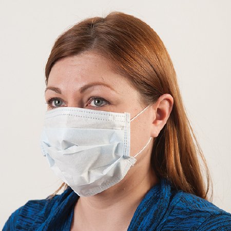 Molnlycke Barrier Surgical Mask Pleated Earloops One Size Fits Most Blue - 42281