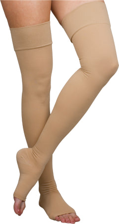 Scott Specialties Compression Stockings Thigh High Large Beige Open Toe - 1674 BEI LG