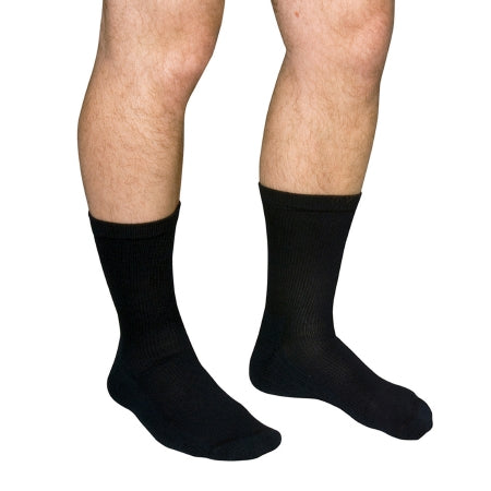 QCS - Diabetic Socks Crew Small Black Closed Toe - MCO1680 BLA SM