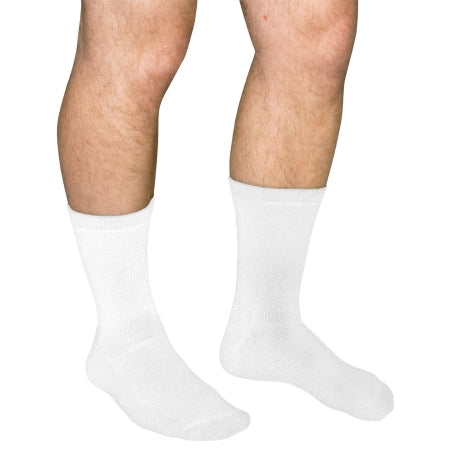 QCS - Diabetic Socks Crew X-Large White Closed Toe - MCO1680 WHI XL