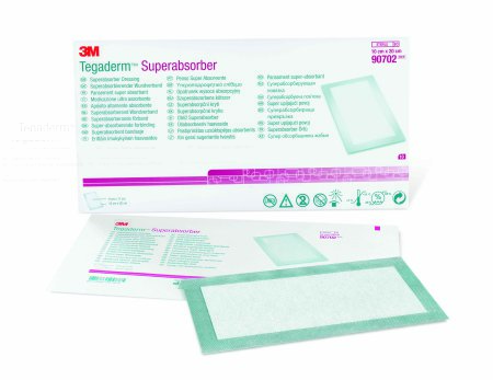 3M Tegaderm Superabsorber Dressing Polypropylene 3-7/8 X 7-7/8 Inch Sterile - 90702