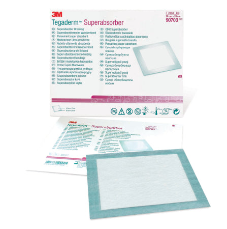 3M Tegaderm Superabsorber Dressing Polypropylene 7-7/8 X 7-7/8 Inch Sterile - 90703