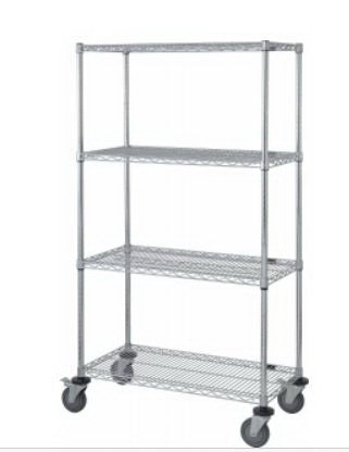 Medline - Mobile Shelving 4 Shelves 24 X 60 X 69 Inch Silver - MDRQ2460C46