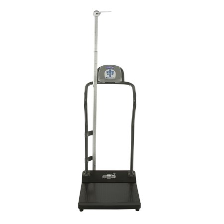 Health O Meter - Floor Scale with Handrail TFT Digital Display 1000 lbs. / 454 kg Capacity Black / Gray AC Adapter / Battery Operated - 3001KL-AMHR