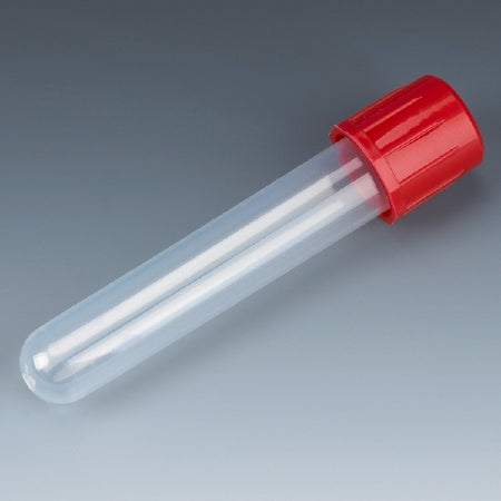 Globe Scientific Test Tube Round Bottom Plain 12 X 75 mm 5 mL Red Screw Cap Polypropylene Tube - 6148R