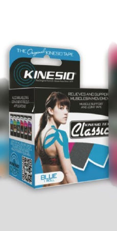 Patterson Medical Supply Kinesio Tex Classic Kinesiology Tape Water Resistant Cotton 2 Inch X 13-1/10 Foot Blue NonSterile - 81605278