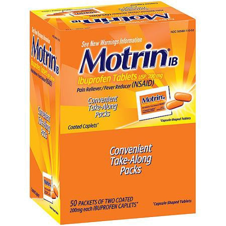 Johnson & Johnson Consumer Motrin IB Pain Relief 200 mg Strength Ibuprofen Caplet 50 per Box - 30300450481529