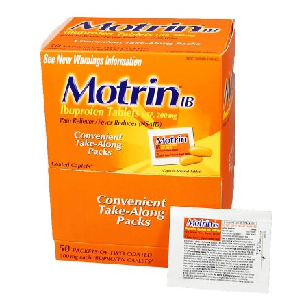Motrin IB - Pain Relief 200 mg Strength Ibuprofen Caplet 50 per Box - 30300450481529
