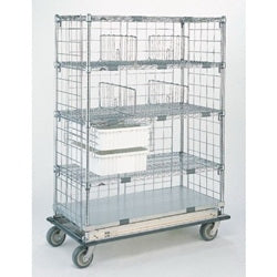 Intermetro Industries Super Adjustable Exchange Cart Chrome 24 X 48 X 72 Inch 5 Shelves - ECM55XC
