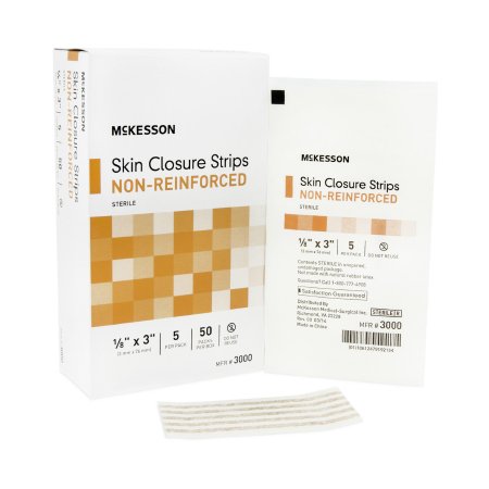 McKesson - Skin Closure Strip 1/8 X 3 Inch Nonwoven Material Flexible Strip Tan - 3000