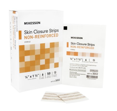 McKesson McKesson Skin Closure Strip 1/4 X 1-1/2 Inch Nonwoven Material Flexible Strip Tan - 3002