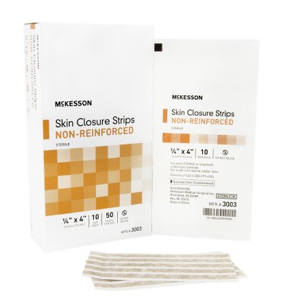 McKesson McKesson Skin Closure Strip 1/4 X 4 Inch Nonwoven Material Flexible Strip Tan - 3003